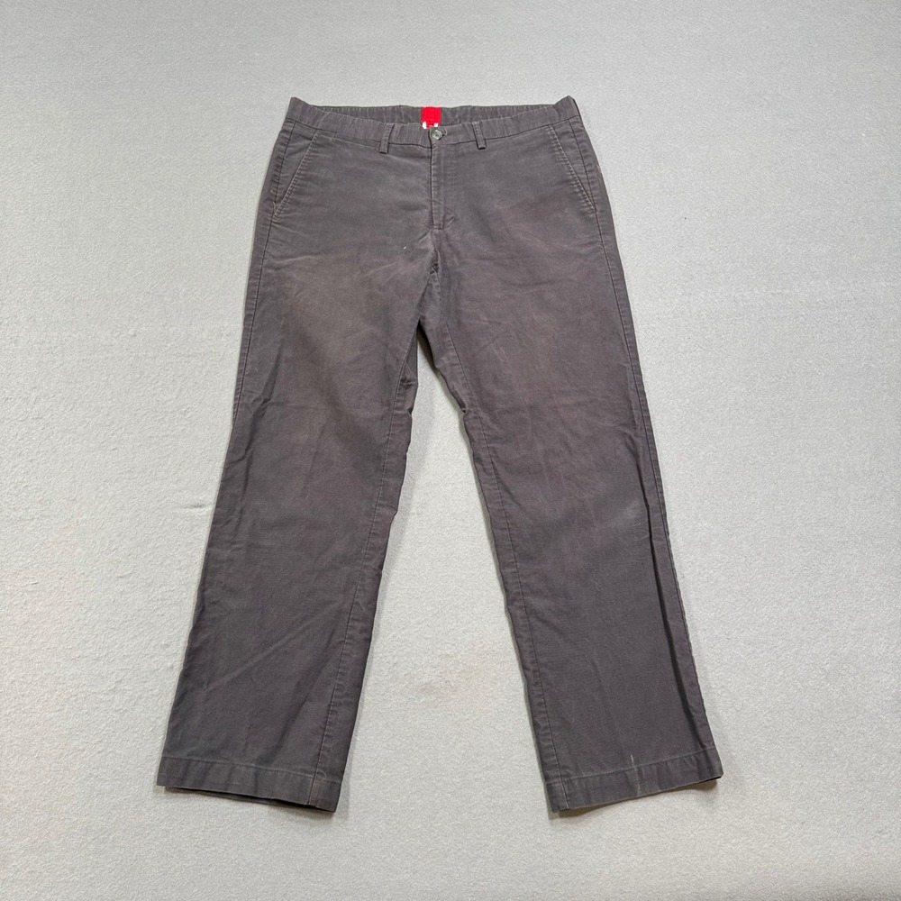 Saks Fifth Avenue Pants Men's 34 Charcoal Gray Straight Leg Flat Front Trousers